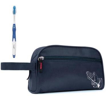 Imagem de Nécessaire Executiva Nylon Impermeável Azul Estampada - Mormino
