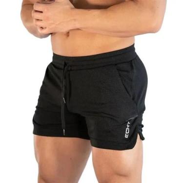 Imagem de Shorts Esportivos Masculinos De Verão Em Malha Fina Respirável, Tendên