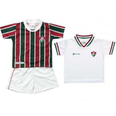 Imagem de Kit 2 Camisetas Bebê Fluminense Listrada +  1 Short Torcida Baby-Masculino