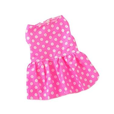 Imagem de JENPECH Vestido de cachorro confortável com bainha floral para filhotes e filhotes de cachorro camiseta para primavera rosa M