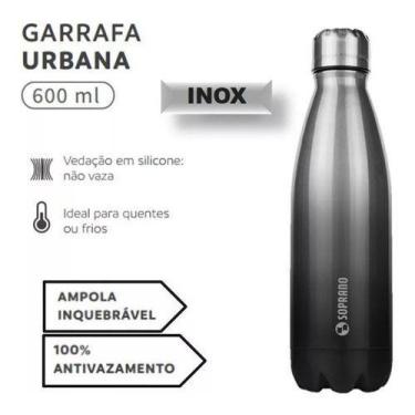 Imagem de Garrafa Squeeze Urbana Inox 600ml Fitnes Academia - Soprano