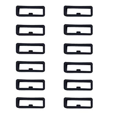 Imagem de Pacote com 12 pulseiras compatíveis com Garmin Fenix 6S/6S Pro/6S Sapphire/6 Sapphire/5S/5S Plus Pulseira de silicone para relógio 20 mm Preto, 20mm, Sem pedra preciosa