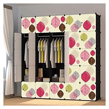 Imagem de Armário de guarda-roupa Guarda-roupa Móveis de Quarto Móveis para Casa Armário de Armazenamento de Resina e Aço Armário de Roupas Montagem de Armário de Tamanho Grande Organizador de Roupas Armário de Guarda-roupa (Tamanho: C 71 x P 71 x A 71 polegadas)