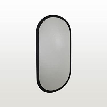 Imagem de Espelho Oval Decorativo Laminado para Hall 75x40cm - Preto