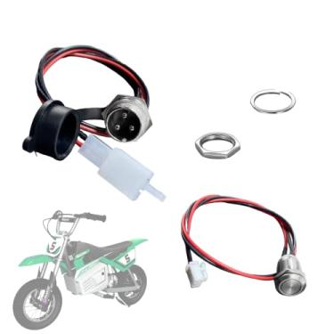 Imagem de GLDYTIMES Tomada de carregamento 1Z 3 pinos 2 fios conector conector tomada elétrica hoverboard carregador 1 peça + botão de energia cabo de fio com arruela