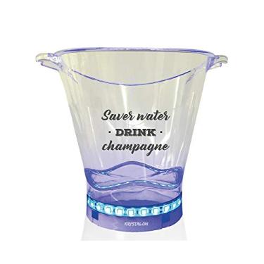 Imagem de Balde de Gelo com Led Personalizado Save Water Drink Champagne