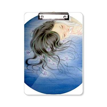 Imagem de Orquídea Fantasy Girl estilo chinês aquarela prancheta pasta bloco de escrita placa de suporte A4