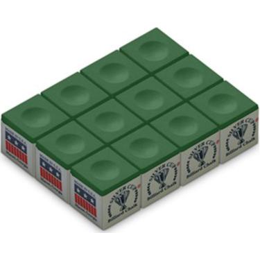 Imagem de Silver Cup Caixa de giz para bilhar/sinuca, verde, 12 cubos