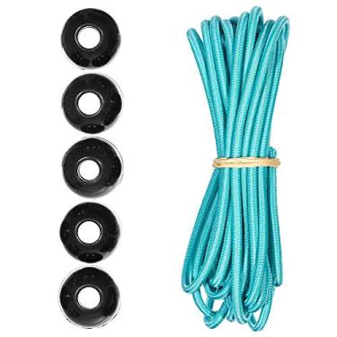 Imagem de Kits de cordas de choque Paracord Planet Ball – 3 m de cabo de choque de 0,5 cm – para acampamento, eventos, tendas, caminhadas, lonas e usos ao ar livre (turquesa)