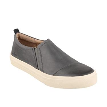 Imagem de Taos Tênis Twin Gore Lux Slip-On – Slip Ons de couro luxuoso com curvas e pods palmilha removível com suporte de arco e suporte metatarso para conforto e estilo o dia todo, Aço, 38