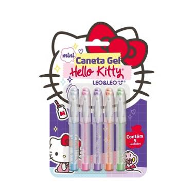 Imagem de CANETA ESFEROGRÁFICA MINI HELLO KITTY 1.0 COLORIDA - BLISTER C/ 5 UNID. LEO&LEO