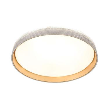 Imagem de Plafon de Sobrepor Redondo Acrilico Dourado 40cm Led 60W 3 Cores Bivolt