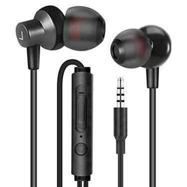 Imagem de MAS CARNEY Fones de ouvido com fio WI7 com microfone - Compatibilidade universal com todos os dispositivos de 3,5 mm - Fones de ouvido com microfone compatíveis com Samsung