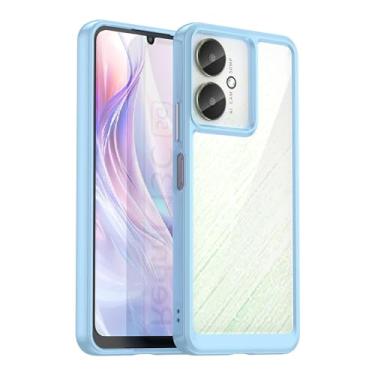 Imagem de Capa e capa para Xiaomi Poco C65, botão de pressão flexível, capa transparente, anti-impressões digitais. Proteção total de 360° - azul