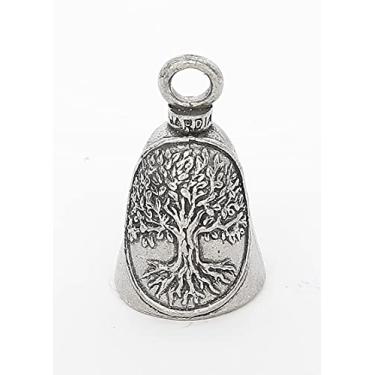 Imagem de Guardian Bell Sino de motocicleta Tree of Life, Good Luck Bell, chaveiro, prata, 3,8 cm, Prata, 4 cm