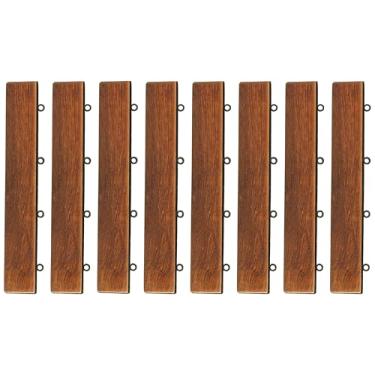 Imagem de Bare Decor BARE-WF2013 EZ Loop Ends Side Trim Peça Interloque Piso em Madeira Sólida Teca, Marrom, 8 Unidades