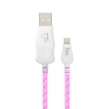 Imagem de Cabo USB TIPO-C com Led Rosa LEDC10PK