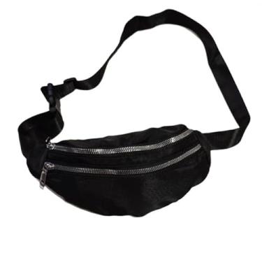 Imagem de Pochete Cintura Bolsa 2 Bolsos Celular Dinheiro Cartão (Preto)