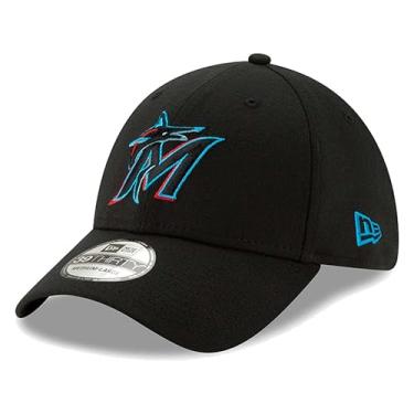 Imagem de New Era Boné MLB Team Classic 39THIRTY Stretch Flex Fit, Miami Marlins Black Home, Large-X-Large