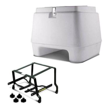 Imagem de Baú Bauleto Pro Tork 135 Litros Branco + Suporte Motos, BRANCO, SUZUKI