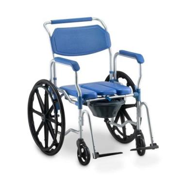 Imagem de Cadeira de Banho D65 em Alumínio até 150kg 44 cm Dellamed, Azul