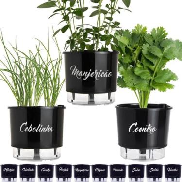 Imagem de Kit 3 Vaso Raiz Autoirrigável Temperos Gourmet N3 16x14 Auto Irrigável