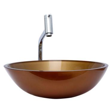 Imagem de Kit Banheiro Cuba Redonda 35 cm + Torneira + Válvula + Sifão - Lopazzi