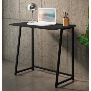 Imagem de escrivaninha 80cm home office dobravel estilo industrial preto - Sonho