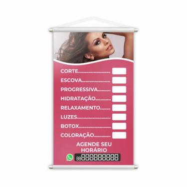 Imagem de Banner Salão de Beleza Cabeleireiro Corte Escova 80x50cm - PlimShop