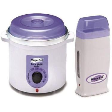 Imagem de Kit Depilação Termocera 400gr Sem Refil Branca Com Lilás + Aquecedor d