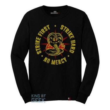 Imagem de Camiseta Manga Longa Cobra Kai Strike First Camisa Karatekid - KING OF