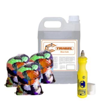 Imagem de Limpa Ferramentas (Clean Tools) 5 Litros, Pano Retalho 2Kg & Marcador 