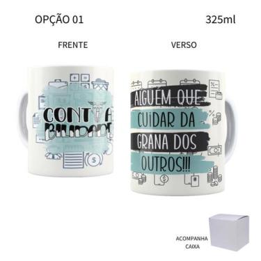 Imagem de Caneca 325ml Profissões Contabilidade Contador Contadora - LARANJA E M