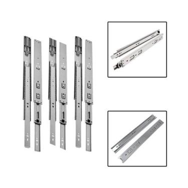 Imagem de 6 Corrediças Telescópicas 25cm Gaveta Trilho Zinca. 3 Pares - Rayco