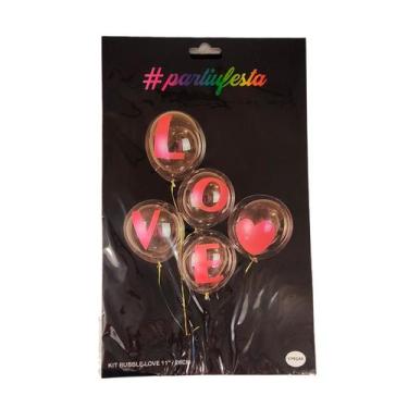 Imagem de Kit Buquê Balões Bubble Love - 11'' - Buquê com 5 Balões - 1 unidade -