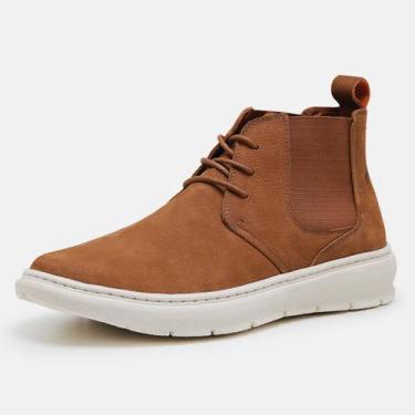 Imagem de Bota Masculina Casual Chelsea De Couro Confortável Trabalho Dia a Dia 