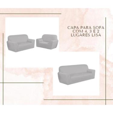 Imagem de Capa para sofa com 4, 3 e 2 lugares lisa - MAYRA ENXOVAIS, Branco