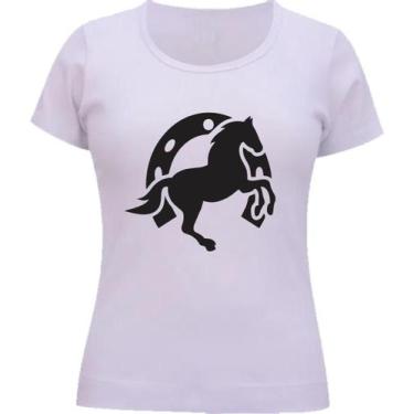 Imagem de Camiseta Feminina Tshirt Rodeio Cavalo Lançamento - DuMineiro, Branco,