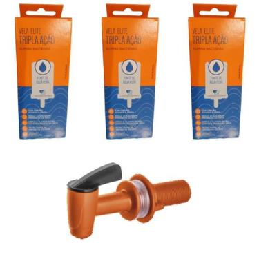 Imagem de Kit 03 un Vela Elite Tripla Ação  + 01 un Torneira Herc Para Filtro Al