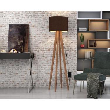 Imagem de Luminária De Chão Atlanta Moderna Com Pés De Madeira Maciça - Mobigu, 