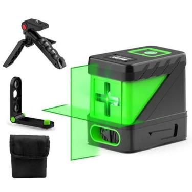 Imagem de Nível Laser 2 Linhas Verde Autonivelante Com Suporte E Mini Tripé Hild