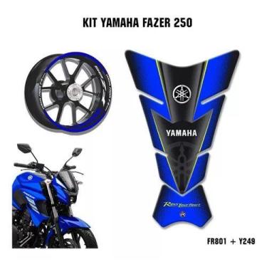 Imagem de Kit Adesivos Yamaha Fazer 250 Fz25  Friso  Tankpad Y249 - Resitank