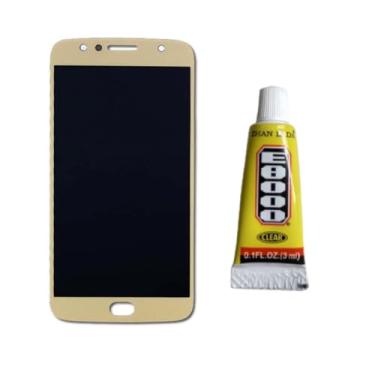 Imagem de Tela Display Lcd Touch Para Moto G5s Dourado + Cola 3Ml