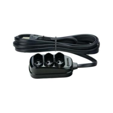 Imagem de Extensão Tripla Tripolar Preta - Fiolux, 3 Mts