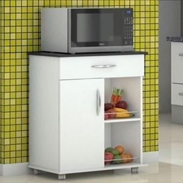 Imagem de Armário Fruteira Base Preta Armazenamento c/ Rodinhas