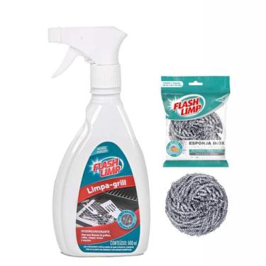 Imagem de Limpador Para Grelhas Chapas Fogões 500ml Grátis 1un Esponja - FLASHLI