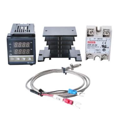 Imagem de Kit 1x Controlador Digital termostato + 1x Sensor K + 1x Relé 40a + 1x