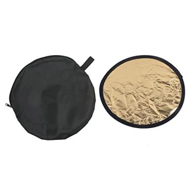 Imagem de Refletor redondo 2 em 1 portátil prateado e dourado para fotografia, iluminação suave, mini acessório de foto de 30 cm (30 cm)