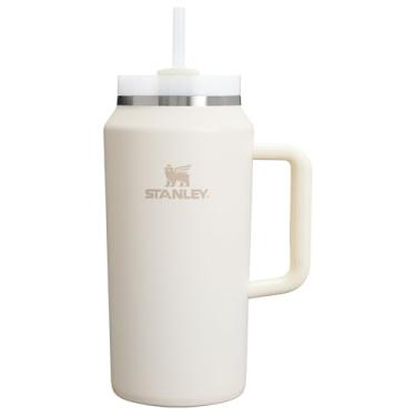 Imagem de STANLEY Copo Quencher H2.0 com alça e canudo 1,8 g | Tampa Flowstate de 3 posições | Grande capacidade para viagens e esportes | Copo de aço inoxidável isolado | Livre de BPA | Creme 2.0