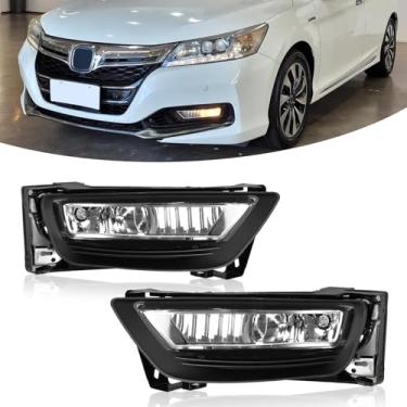 Imagem de OKSIWA Farol de neblina de halogênio para Honda Accord Sedan 2013-2015 4 portas, 1 par de substituição de montagem de faróis de neblina atualizados, kit de luz de direção de para-choque dianteiro